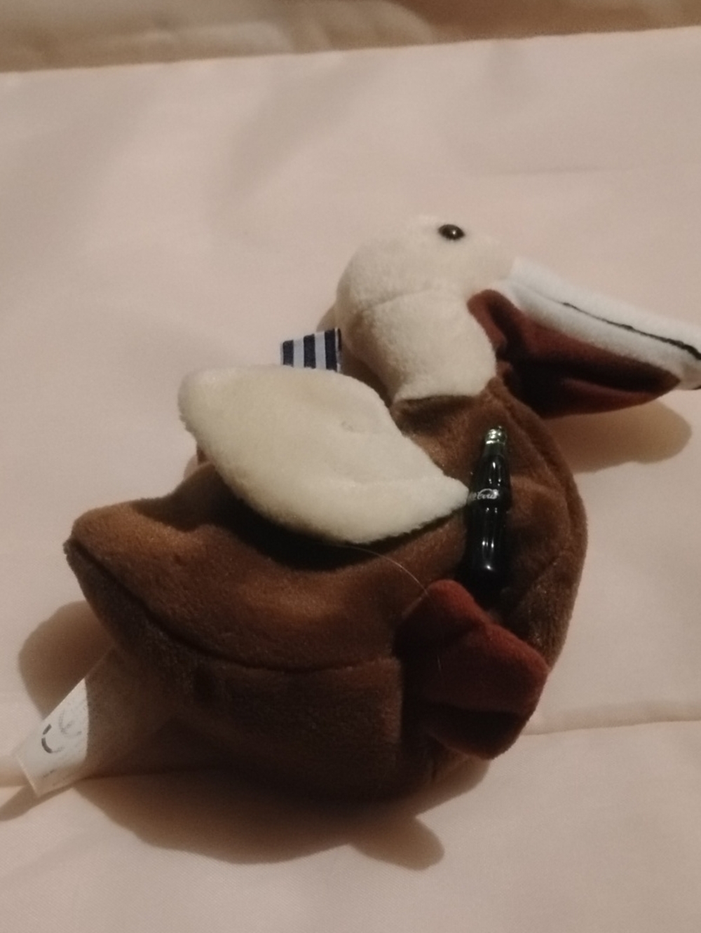 Plush Bird Clip-On Toy in Brown and Cream - Unbranded